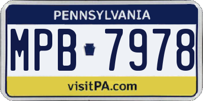 PA license plate MPB7978