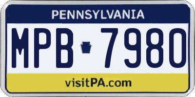 PA license plate MPB7980