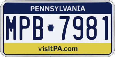 PA license plate MPB7981