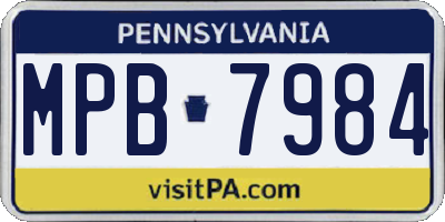 PA license plate MPB7984