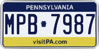 PA license plate MPB7987