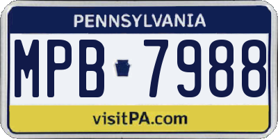 PA license plate MPB7988