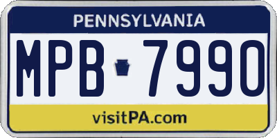 PA license plate MPB7990