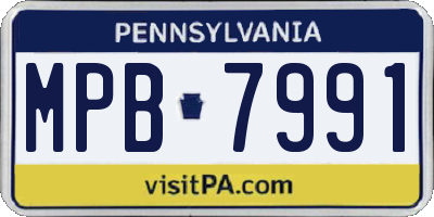 PA license plate MPB7991