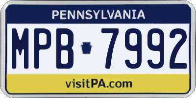 PA license plate MPB7992