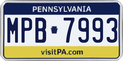 PA license plate MPB7993