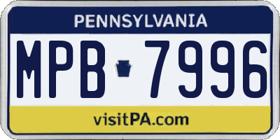 PA license plate MPB7996
