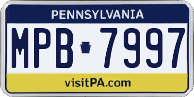 PA license plate MPB7997