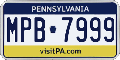 PA license plate MPB7999