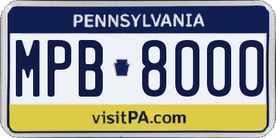 PA license plate MPB8000