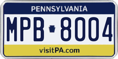 PA license plate MPB8004