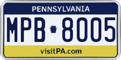 PA license plate MPB8005