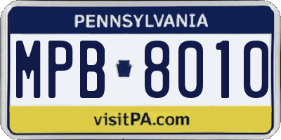 PA license plate MPB8010