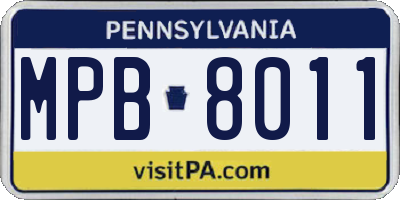 PA license plate MPB8011