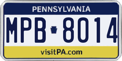 PA license plate MPB8014