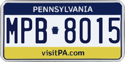PA license plate MPB8015