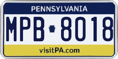 PA license plate MPB8018