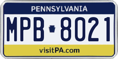 PA license plate MPB8021