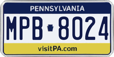 PA license plate MPB8024