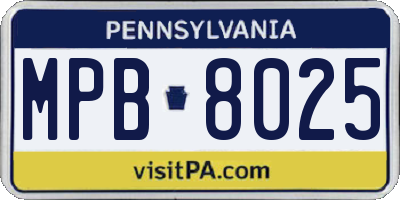 PA license plate MPB8025