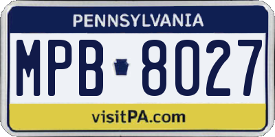 PA license plate MPB8027