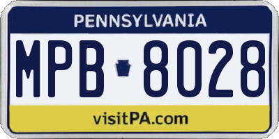 PA license plate MPB8028