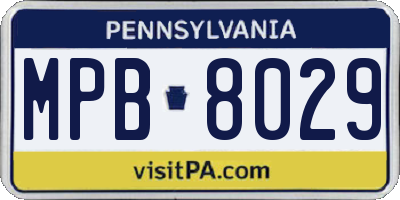PA license plate MPB8029