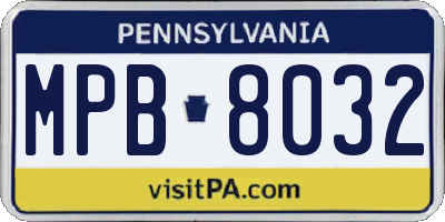 PA license plate MPB8032