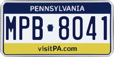 PA license plate MPB8041