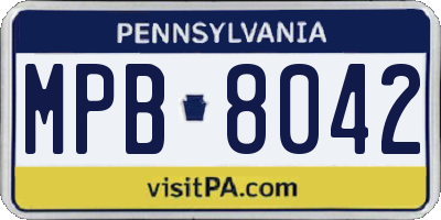 PA license plate MPB8042