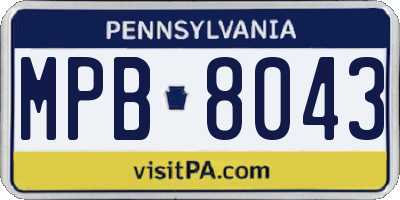 PA license plate MPB8043