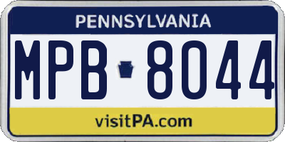 PA license plate MPB8044