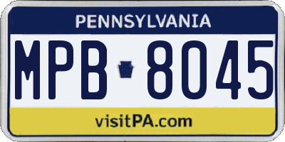 PA license plate MPB8045