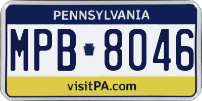 PA license plate MPB8046