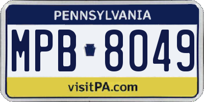 PA license plate MPB8049