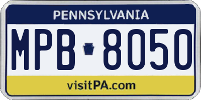 PA license plate MPB8050