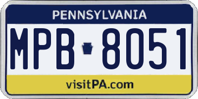 PA license plate MPB8051