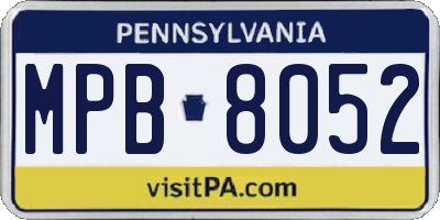 PA license plate MPB8052