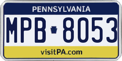 PA license plate MPB8053