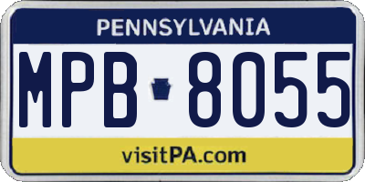 PA license plate MPB8055