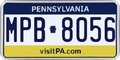 PA license plate MPB8056