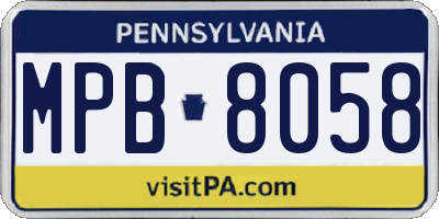 PA license plate MPB8058