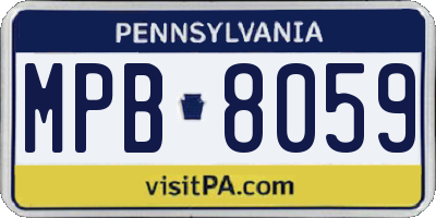 PA license plate MPB8059
