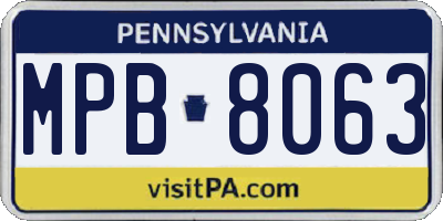 PA license plate MPB8063