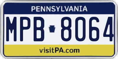PA license plate MPB8064