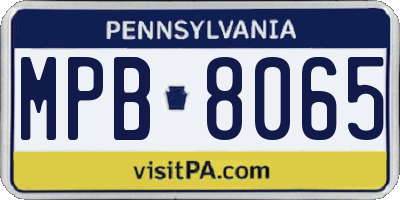 PA license plate MPB8065