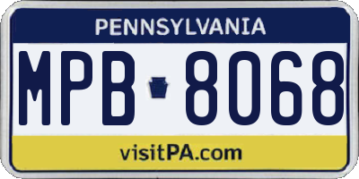 PA license plate MPB8068