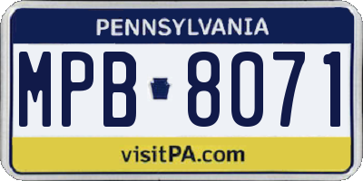 PA license plate MPB8071