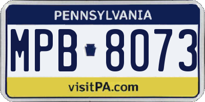 PA license plate MPB8073