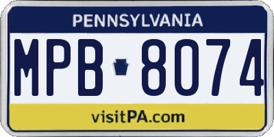PA license plate MPB8074